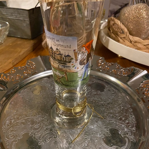 Hand Painted Vintage German Beer Drinking Glass - Picture 4 of 9
